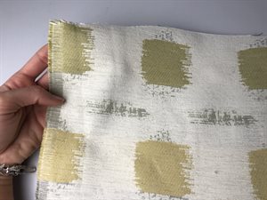 Møbelstof - flotte svage felter i gulgrønne toner